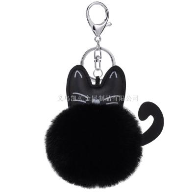 European and American new cat hair ball bag pendant cute imitation rabbit plush car handbag pendant promotional gifts