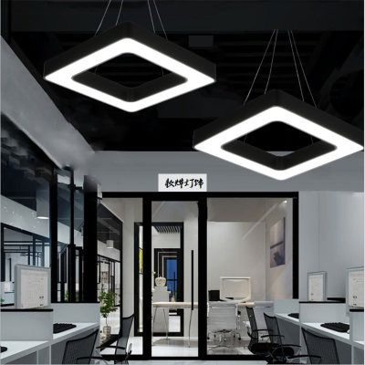 Modern simple LED office art lighting cable conference room square hollow shaped creative cable lamp