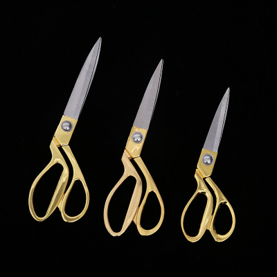 Manufacturers wholesale gilt tailor scissors yangjiang stainless steel wedding scissors ribbon scissors, household scissors box packaging