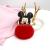 Creative PU Mickey Mouse hairball key ring lovers key ring accessories car ladies luggage