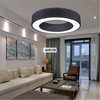 Circular led office chandelier simple modern meeting room hanging wire lamp bar dining room classroom lighting