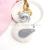 Korean creative crown goose feather ball key chain personalized PU leather swan exquisite small gift pendant accessories