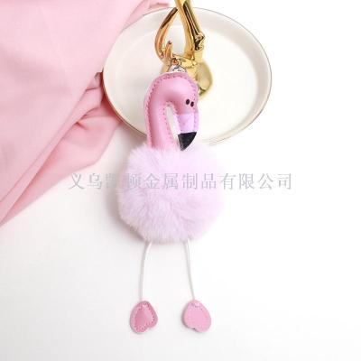 Hot flamingo ball ball creative plush bag accessories car accessories promotion gift manufacturers wholesale