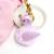 Korean creative crown goose feather ball key chain personalized PU leather swan exquisite small gift pendant accessories