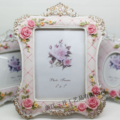 [Factory Direct Sales] Supply European Resin Photo Frame 7-Inch Pastoral Style Home Decoration Wedding Celebration Decoration