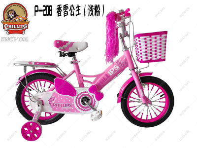Leho bike for children with iron wheel and basket with back seat