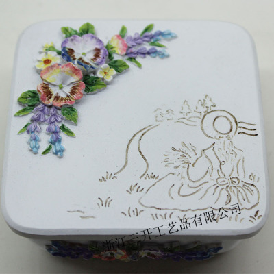 [Factory Direct Sales] Supply European Pastoral Style Resin Jewelry Box Home Decoration Wedding/Gift