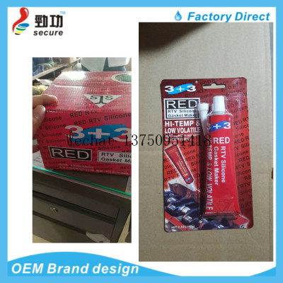 3+3 high temperature gasket maker rtv silicone, black gasket maker, red gasket maker. grey gasket maker