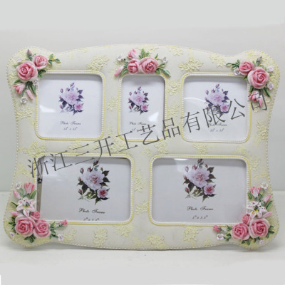 [factory direct sale] supply European classical style 5 hole resin frame home furnishing wedding decoration