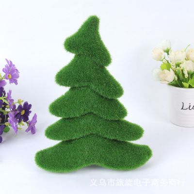 Factory Direct Sales Flocking Christmas Tree Green Foam Flocking Toy DIY Potted Shooting Props Wholesale