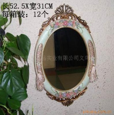 Named \"Supply\" [factory direct sale] European rose makeup mirror resin pastoral style hanging mirror decorative crafts