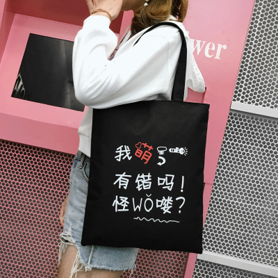 New style canvas bag casual fashion Korean version of female students simple arts single shoulder bag wholesale customized environmental protection bags