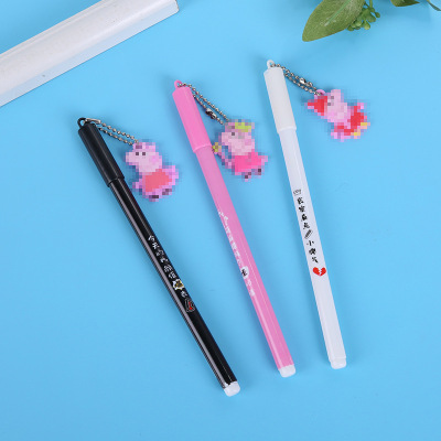New Style Pig Gel Pen Black Creative Cartoon Social Person Ball Pen Student Stationery Signature Pen Wholesale