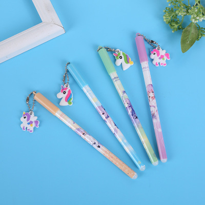 Creative Korean Version Gel Pen Cartoon Unicorn Student Writing Signature Pen Office Pen Exam Ball Pen Can Be Customized