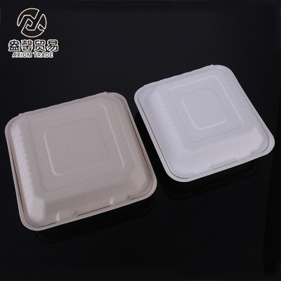 Tableware Disposable Lunch Box Degradation Environmental Protection Bagasse Box Home Barbecue Box Pulp Fast Food Packing Box Wholesale