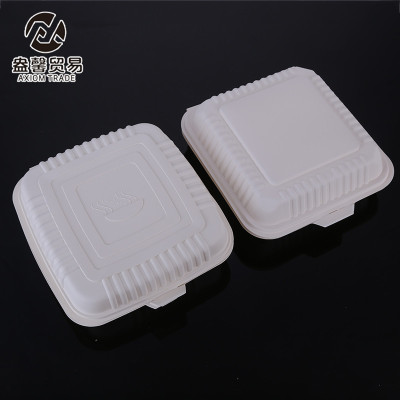 Factory Customized Disposable Lunch Box Takeaway Lunch Box Corn Starch Storage Box Environmentally Friendly Degradable Fast Food Packing Box