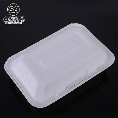 Disposable Degradation Green Environmental Protection Bagasse Lunch Box Multiple Specifications Fast Food Packing Box Rectangular Tableware Wholesale