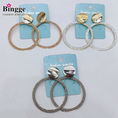 2019 new multi - color paste yarn earrings move fashion temperament hipster exaggerated geometric ring manufacturers direct