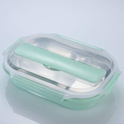 304 stainless steel insulated lunch box - Korean adult microwave bento box - separate tray tableware for students