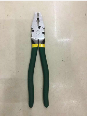 10 \\\" Heavy duty steel wire pliers with double color plastic quality fence pliers
