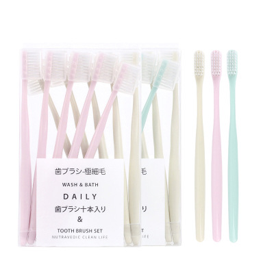 Wechat business live broadcast hot style non-print toothbrush with 10 adult fine soft bristles with sheath