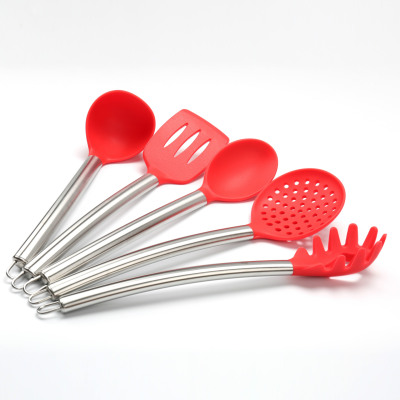 Stainless steel spatula cabinet the food grade silica gel kitchenware set spoon, protection, spatula set five pieces