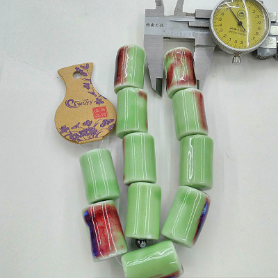 Ceramic bead cylinder diy hand-woven material jewelry necklace pendant tassel Chinese knot accessories wholesale