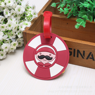 Factory Direct Sales Cartoon Luggage Tag Luggage Accessories PVC Luggage Tag to Map and Sample Customization