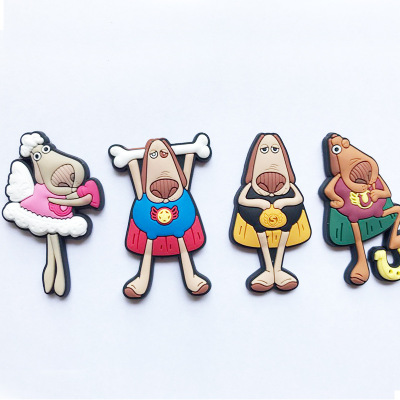Professional Production Creative Environmental Protection BZ-PVC Fridge Magnet Cartoon Character Magnetic Refrigerator Stickers Advertising Gifts Promotion