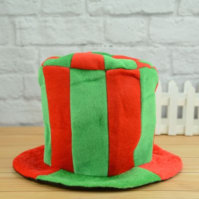 Christmas Elf Flannel Red and Green Stripe Elf Clown Hat Christmas Elf Hat Halloween Clown Party Supplies