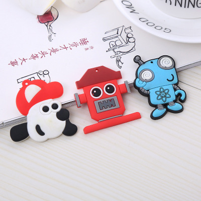 Korean Style Lovely Key Buckle Creative Cartoon Pattern Keychain PVC Soft Rubber Accessories Factory Wholesale