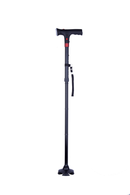 Multifunctional foldable aluminum cane alarm walking stick with led