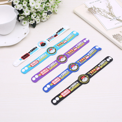 Factory Customized New Arrival Hot Sale Creative PVC Soft Rubber Bracelet Sports Waterproof Cartoon Personality Student Bracelet