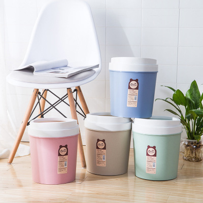 Nordic shake lid dustbin home creative kitchen living room office plastic toilet with lid flip dustbin