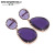 Rongyu foreign trade fashion jewelry multi-color earrings ladies copper inlaid imitation zircon earrings eardrops