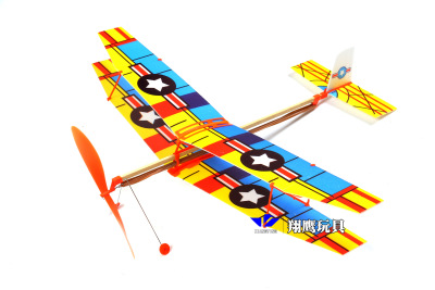Rubber band powered aircraft model biplane Rubber band powered aircraft children's toys can be wholesale
