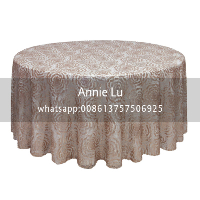 Annie Wedding New High-End Three-Dimensional Matte Sequined Embroidered Peony Tablecloth Wedding Hotel Tablecloth Chair Cover