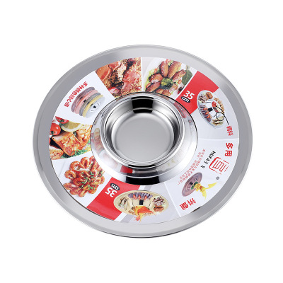 Factory Direct Sales Stainless Steel Fruit Plate Dish Household Dinner Plate round Craft Plate Electroplating Multi-Purpose Plate