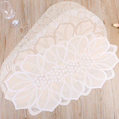 European and American style printed green coated coffee table mat non-slip western table cloth table towel plate cushion flower 40*84CM cushion