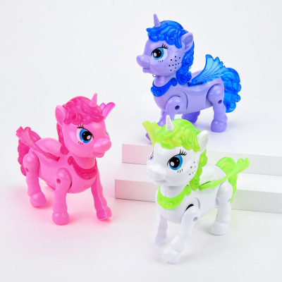 2019 ground booth hot style luminescent toy douyin the same electric leash unicorn children's toy luminescent band music