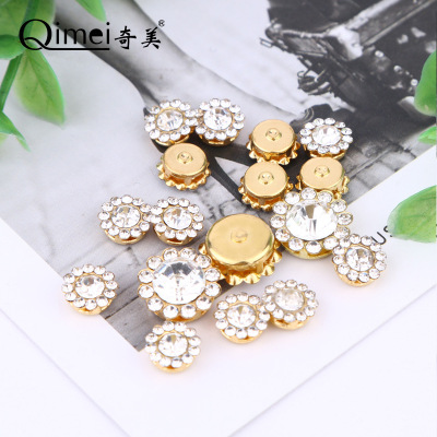 Chimei case and bag claw drill round gold and silver inlaid transparent white sharp bottom claw drill willow clothing accessories