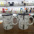 Nordic ink painting marble gold thread ceramic cup with spoon cover home business mug (60 PCS)