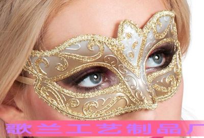 Gold ball Gold powder female style masks, Venice silver masks, manufacturers direct masks