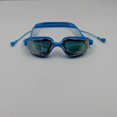Swimming Goggles, glasses, silicone headband, adjustable headband, connected with earplugs, anti - fog and anti - uv