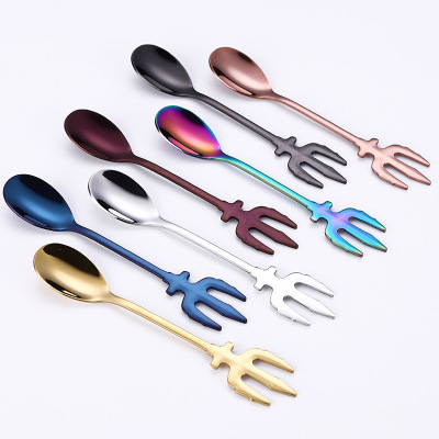 Coffee spoon, 304 stainless steel small spoon, ins Poseidon Coffee spoon gold spoon, creative mixing spoon