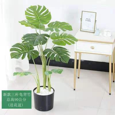 Hot selling simulation plant  decoration on turtle back split taro false pot source manufacturers goods