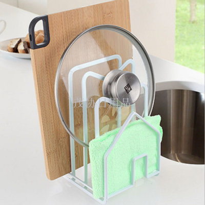 Multi-functional tieyi pot  put a lid on the shelves of the kitchen cutting board shelf cutting board storage rack