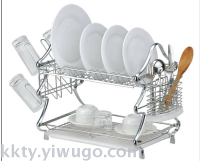 2 Layer Dish Rack Dish Drainer, Water-proof