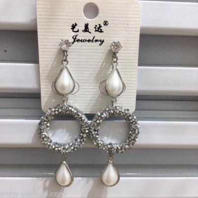 Earring ear nail earring pearl hang act the role ofing new fund popular joker contracted individual character 