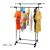 Double pole air hanger indoor household use drying is hanger balcony fall to the ground folding hanger with thick teles